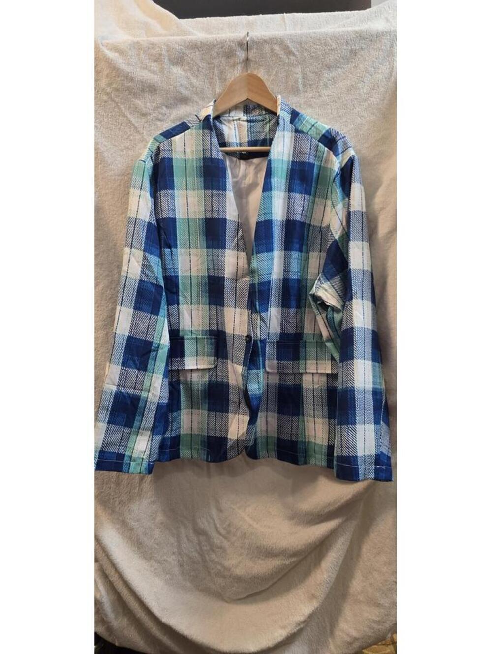 New, Never Worn Blue Green White Plaid Blazer Jacket 6XL [COPY]